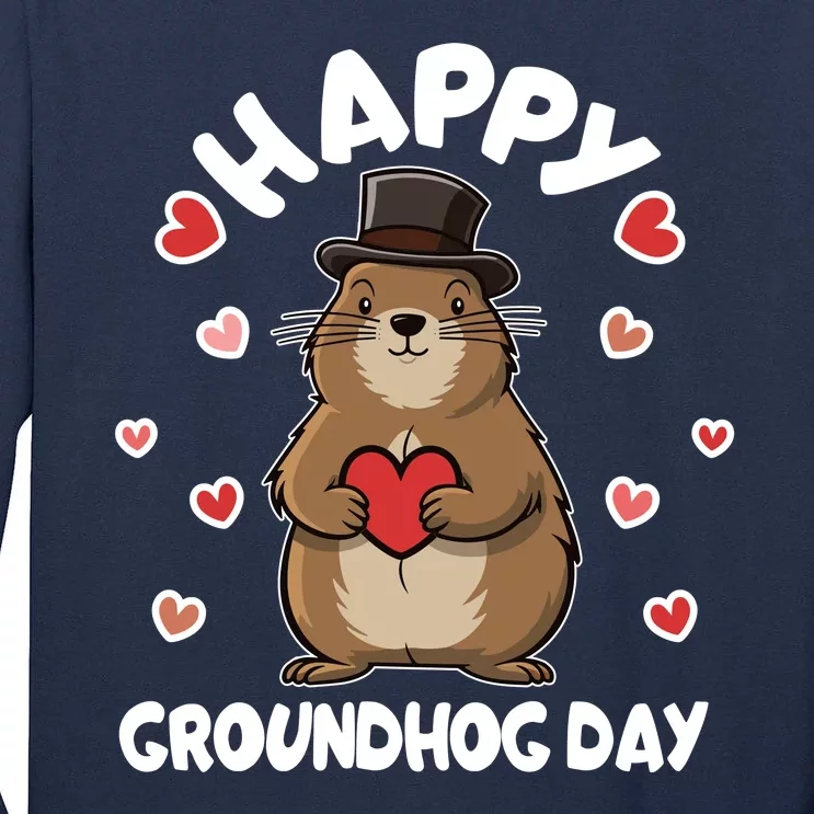 Happy Groundhog Day Punxsutawney Phil Tall Long Sleeve T-Shirt