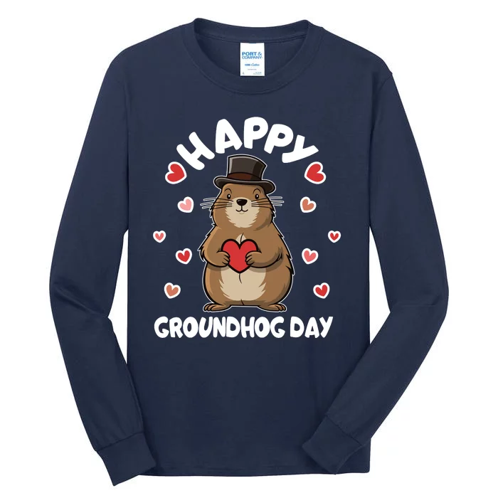 Happy Groundhog Day Punxsutawney Phil Tall Long Sleeve T-Shirt