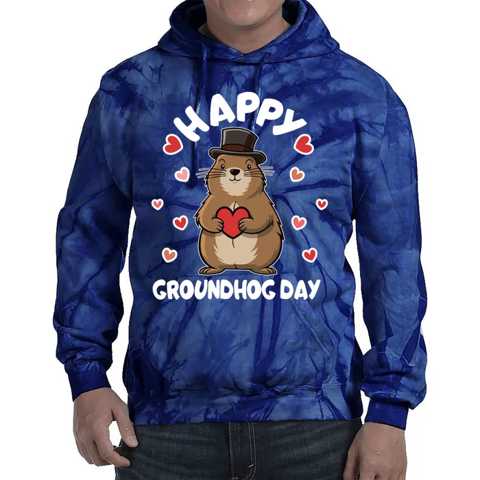 Happy Groundhog Day Punxsutawney Phil Tie Dye Hoodie