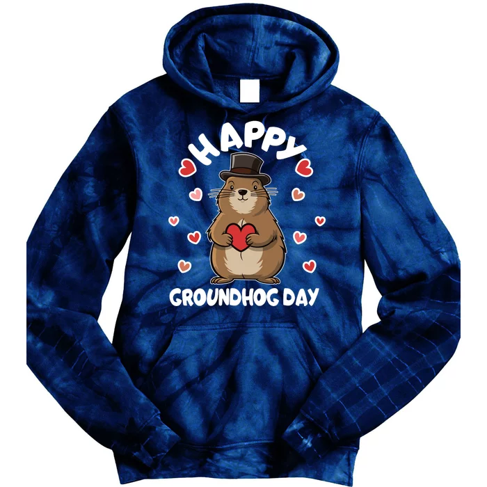 Happy Groundhog Day Punxsutawney Phil Tie Dye Hoodie