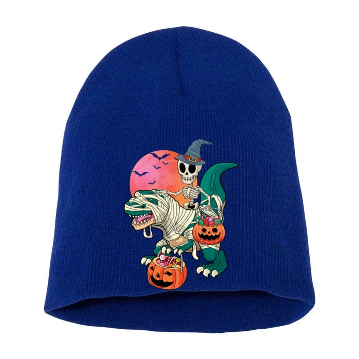 Halloween Gift Dinosaur T Rex Mummy Skeleton Gift Short Acrylic Beanie