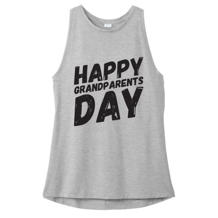 Happy Grandparents Day Gift And Present For All Ladies Tri-Blend Wicking Tank