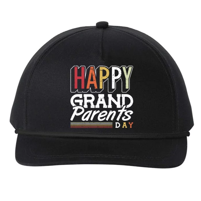 Happy Grandparents Day Grandparents Day Snapback Five-Panel Rope Hat