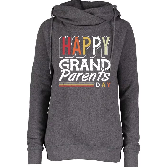 Happy Grandparents Day Grandparents Day Womens Funnel Neck Pullover Hood