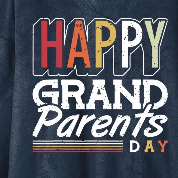 Happy Grandparents Day Grandparents Day Hooded Wearable Blanket