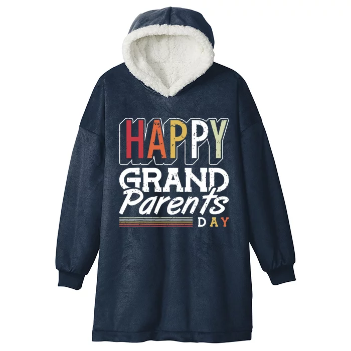 Happy Grandparents Day Grandparents Day Hooded Wearable Blanket