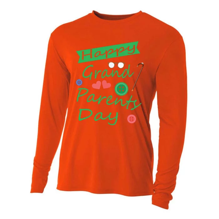 HAPPY GRANDPARENTS DAY T Cooling Performance Long Sleeve Crew