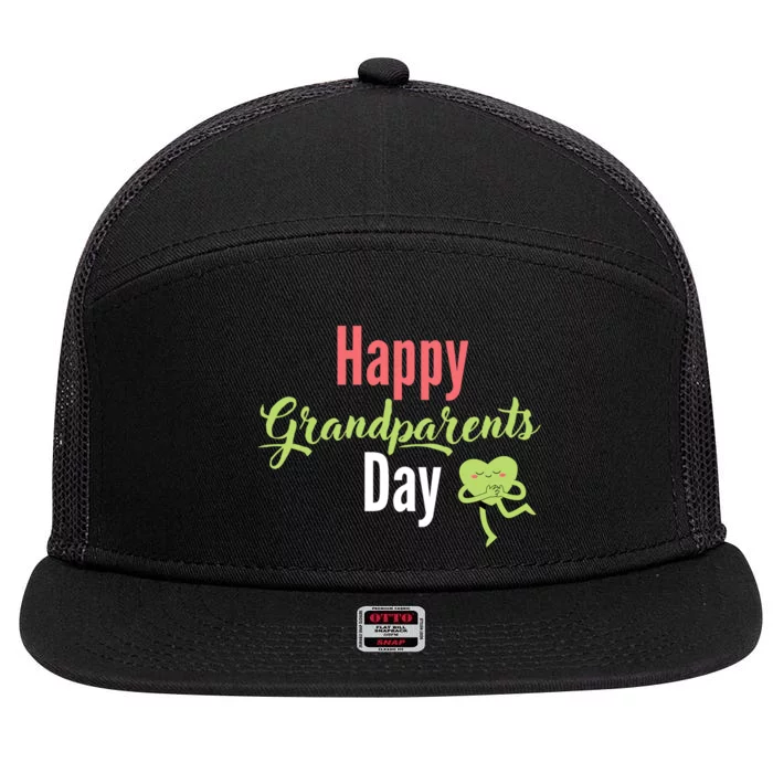 Happy Grandparents Day 7 Panel Mesh Trucker Snapback Hat