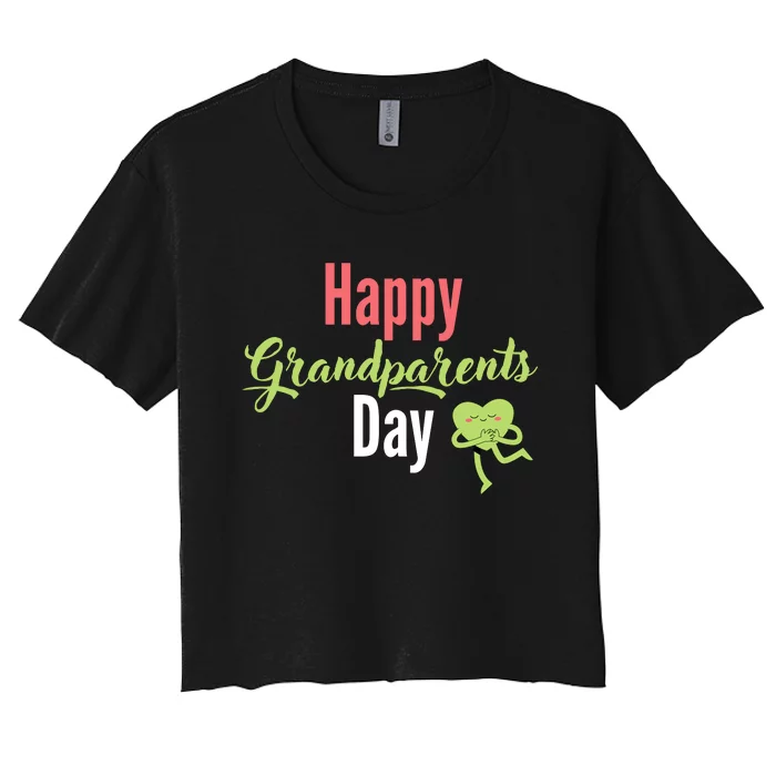 Happy Grandparents Day Women's Crop Top Tee