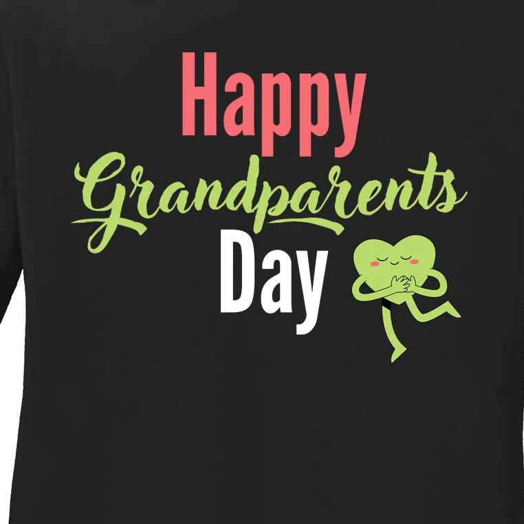 Happy Grandparents Day Ladies Long Sleeve Shirt