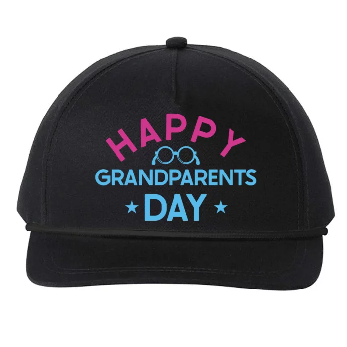 Happy Grandparents Day Celebration Graphic Snapback Five-Panel Rope Hat