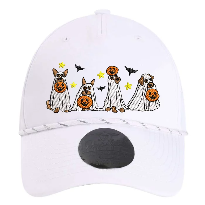 Halloween Ghost Dog Embroidery Effect Design Performance The Dyno Cap