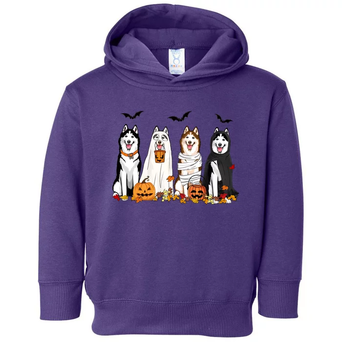 Husky Ghost Dogs Halloween Toddler Hoodie