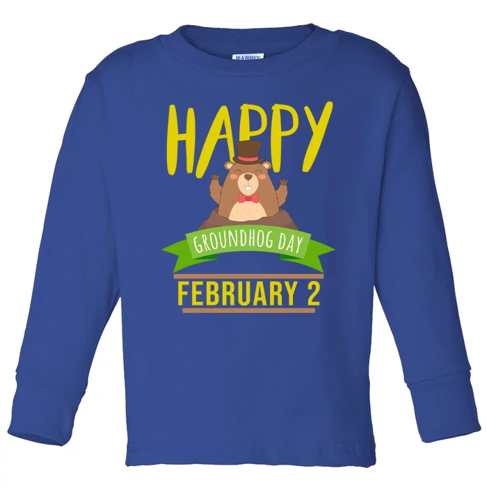 Happy Groundhog Day Respect The Groundhog Gift Toddler Long Sleeve Shirt