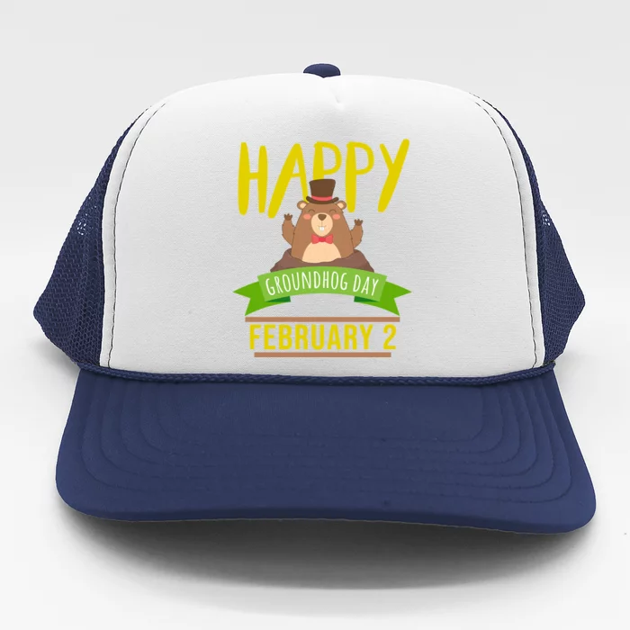 Happy Groundhog Day Respect The Groundhog Gift Trucker Hat