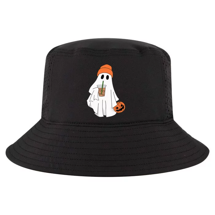 Halloween Ghost Drinking Coffee Ghost Ice Coffee Cool Comfort Performance Bucket Hat