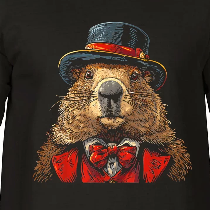 Happy Groundhog Day Ground Hog With Hat Animal Lover Comfort Colors T-Shirt