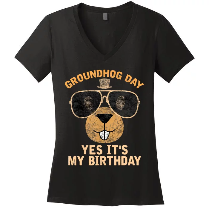 Happy Groundhog Day Lovers Costume Women's V-Neck T-Shirt