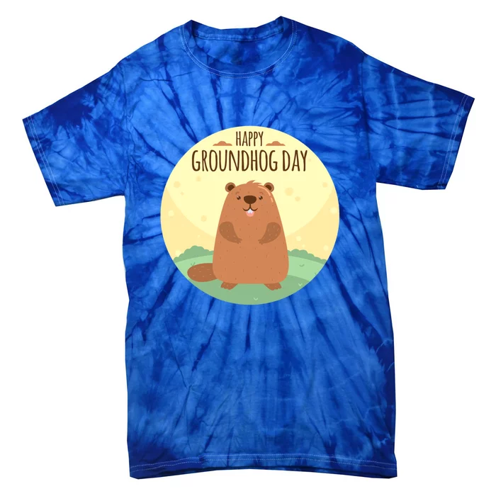 Happy Groundhog Day Gift Marmot Forecast For Spring Or Winter Gift Tie-Dye T-Shirt