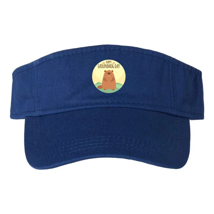 Happy Groundhog Day Gift Marmot Forecast For Spring Or Winter Gift Valucap Bio-Washed Visor