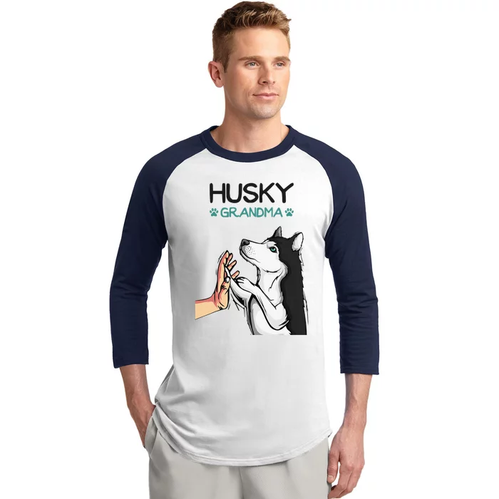 Husky Grandma Dog Mom Lover Baseball Sleeve Shirt