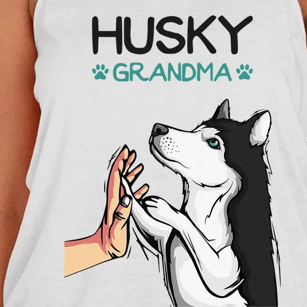 Husky Grandma Dog Mom Lover Women's Knotted Racerback Tank