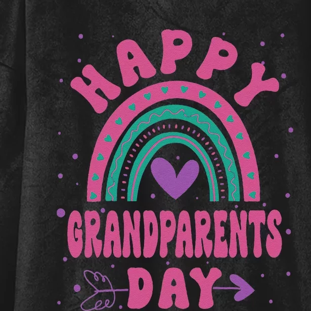 Happy Grandparents Day Funny Grandparents Day Gift Hooded Wearable Blanket