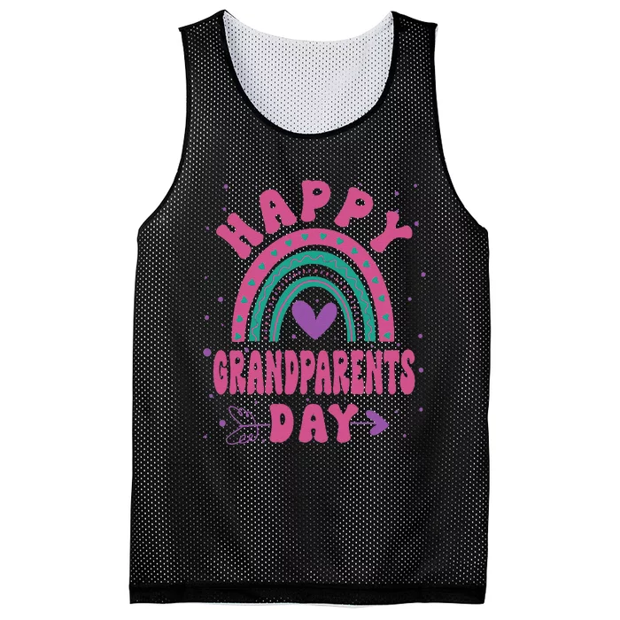 Happy Grandparents Day Funny Grandparents Day Gift Mesh Reversible Basketball Jersey Tank