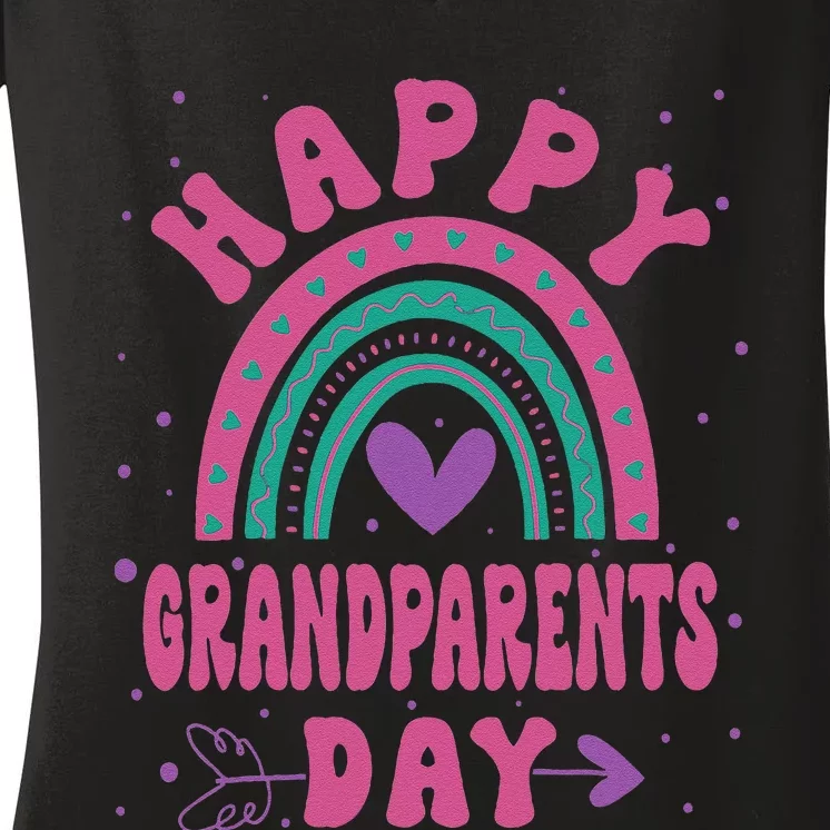 Happy Grandparents Day Funny Grandparents Day Gift Women's V-Neck T-Shirt