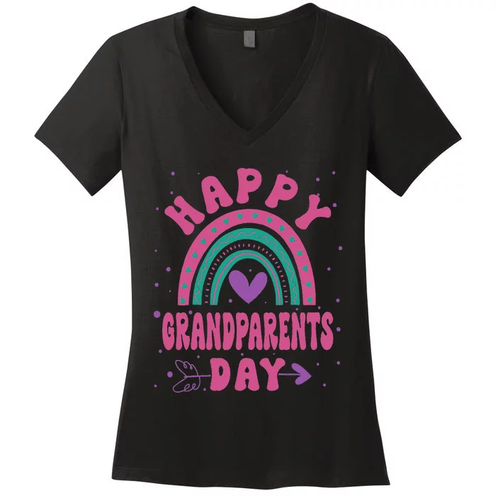 Happy Grandparents Day Funny Grandparents Day Gift Women's V-Neck T-Shirt