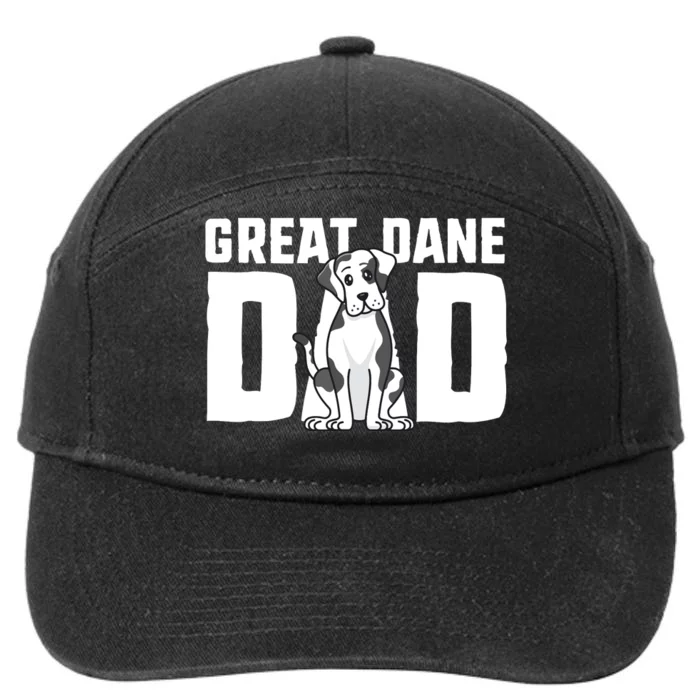 Harlequin Great Dane Dad Dog Father Puppy Adoption Owner 7-Panel Snapback Hat