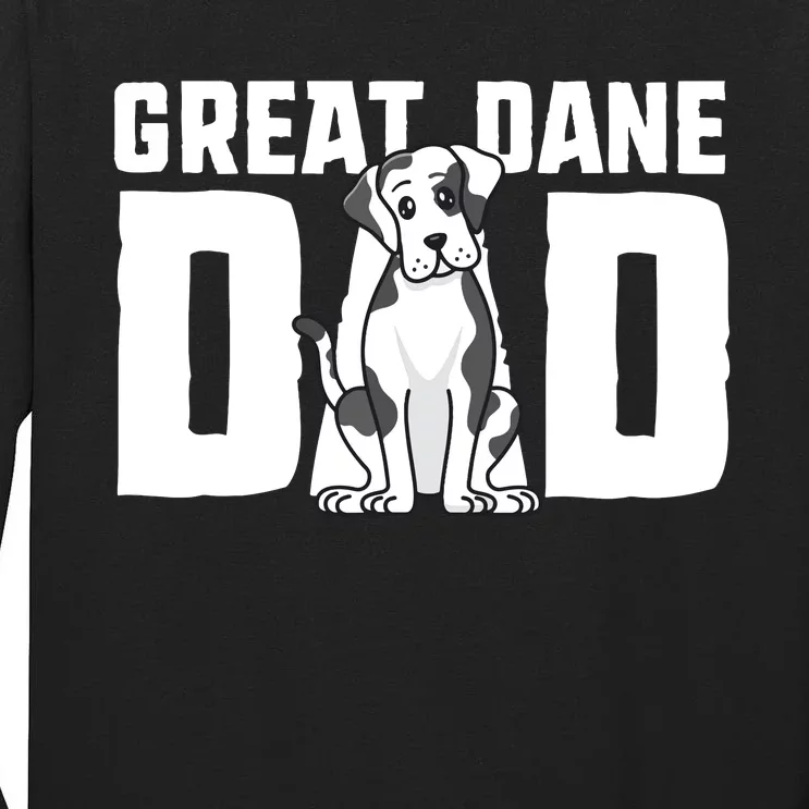 Harlequin Great Dane Dad Dog Father Puppy Adoption Owner Tall Long Sleeve T-Shirt