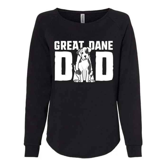 Harlequin Great Dane Dad Dog Father Puppy Adoption Owner Womens California Wash Sweatshirt