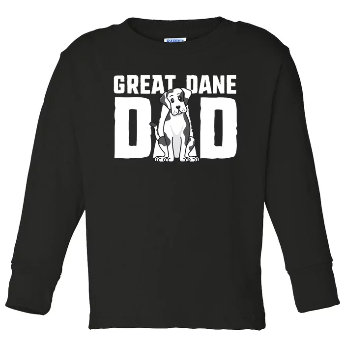 Harlequin Great Dane Dad Dog Father Puppy Adoption Owner Toddler Long Sleeve Shirt