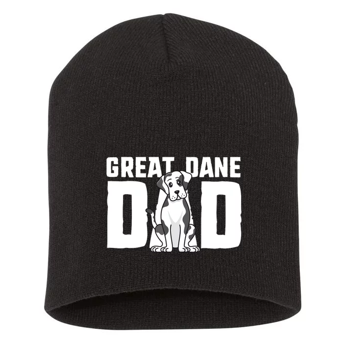 Harlequin Great Dane Dad Dog Father Puppy Adoption Owner Short Acrylic Beanie