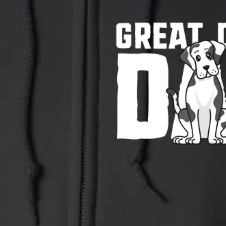 Harlequin Great Dane Dad Dog Father Puppy Adoption Owner Full Zip Hoodie