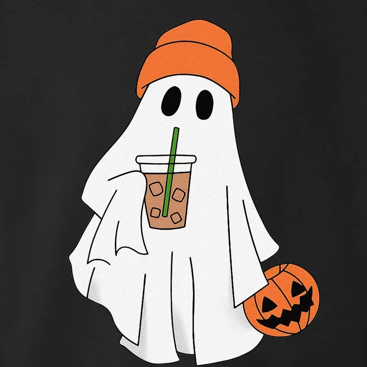 Halloween Ghost Drinking Coffee Ghost Ice Coffee Toddler Hoodie