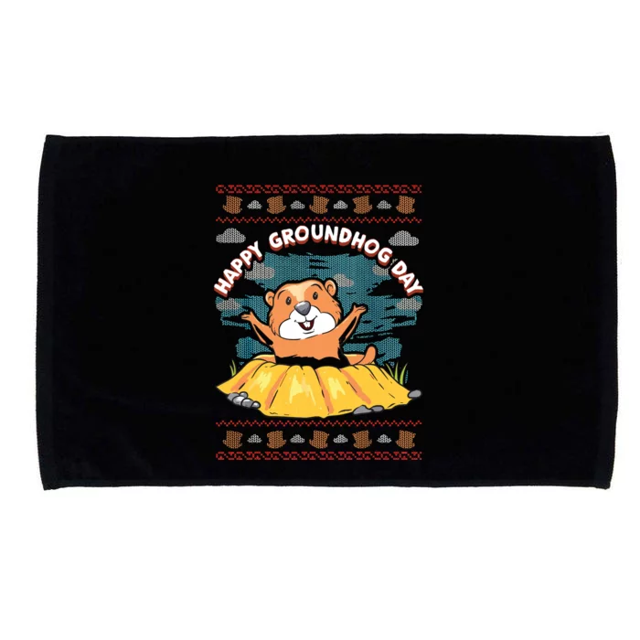 Happy Groundhog Day Teen Microfiber Hand Towel