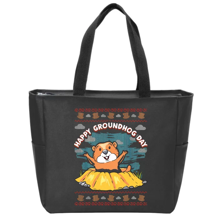 Happy Groundhog Day Teen Zip Tote Bag