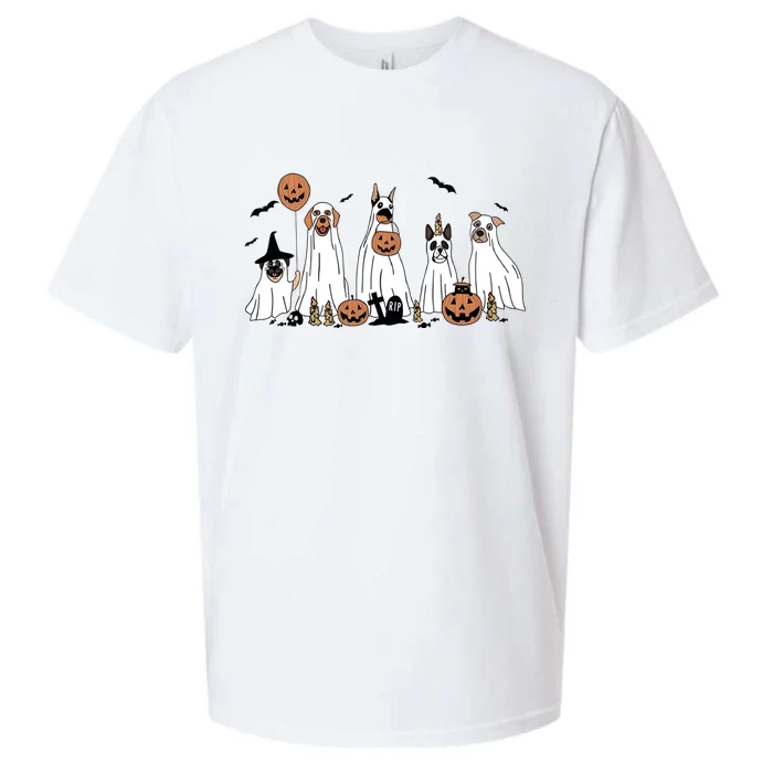 Halloween Ghost Dog Sueded Cloud Jersey T-Shirt