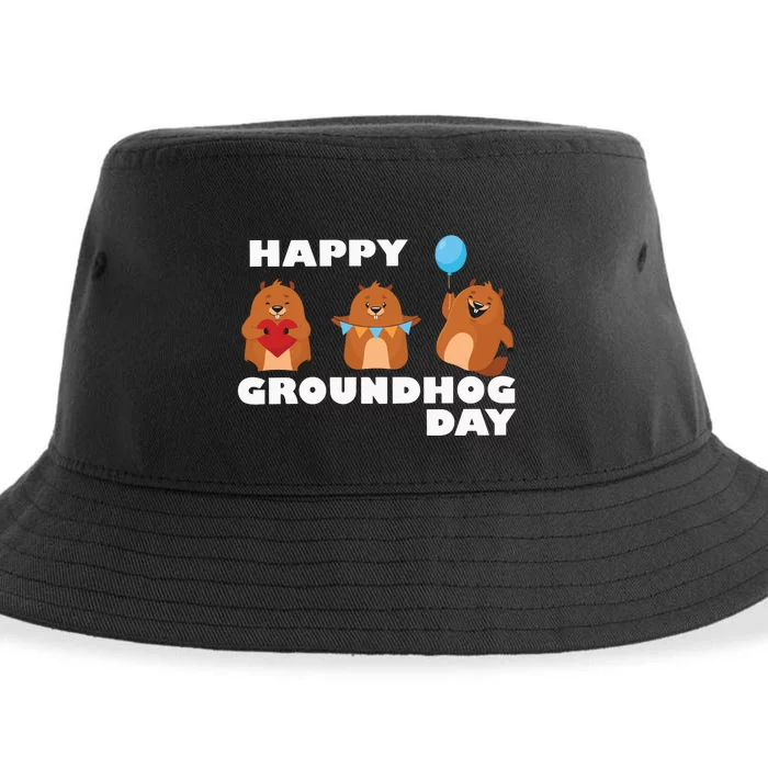 Happy Groundhog Day Sustainable Bucket Hat