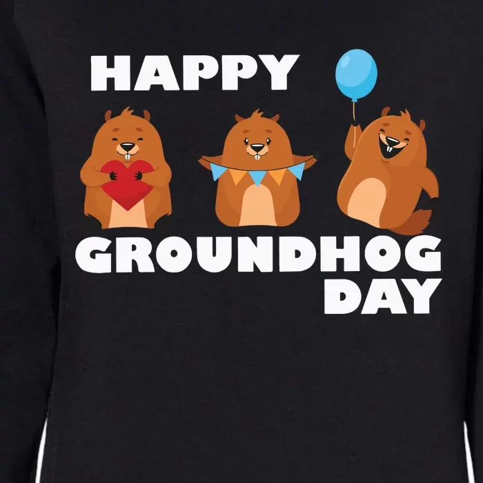 Happy Groundhog Day Womens California Wash Sweatshirt