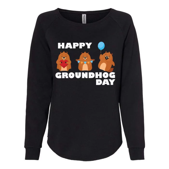 Happy Groundhog Day Womens California Wash Sweatshirt