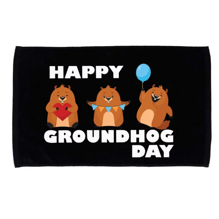 Happy Groundhog Day Microfiber Hand Towel