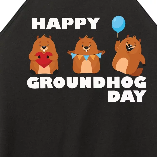 Happy Groundhog Day Women’s Perfect Tri Rocker Tank