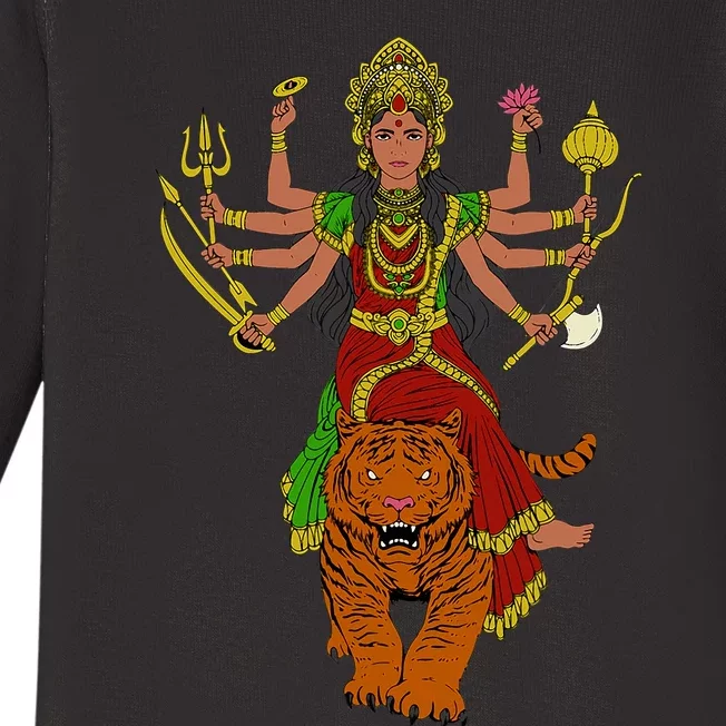 Hindu God Durga Baby Long Sleeve Bodysuit