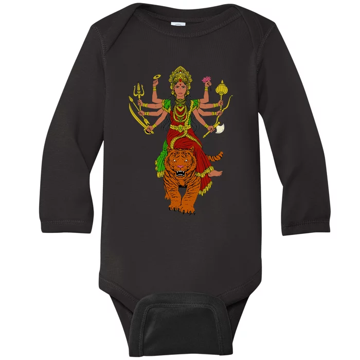 Hindu God Durga Baby Long Sleeve Bodysuit