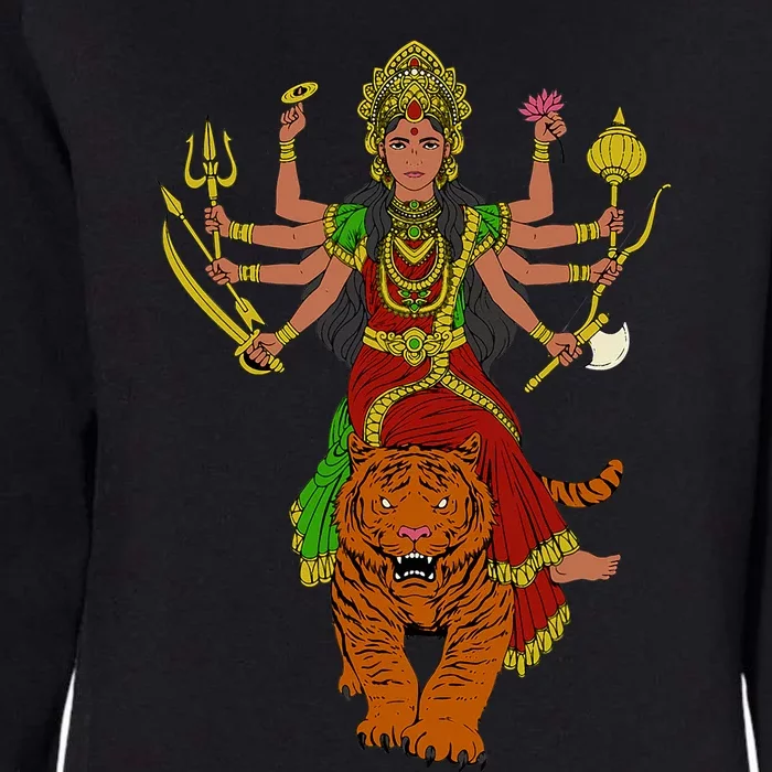 Hindu God Durga Womens California Wash Sweatshirt