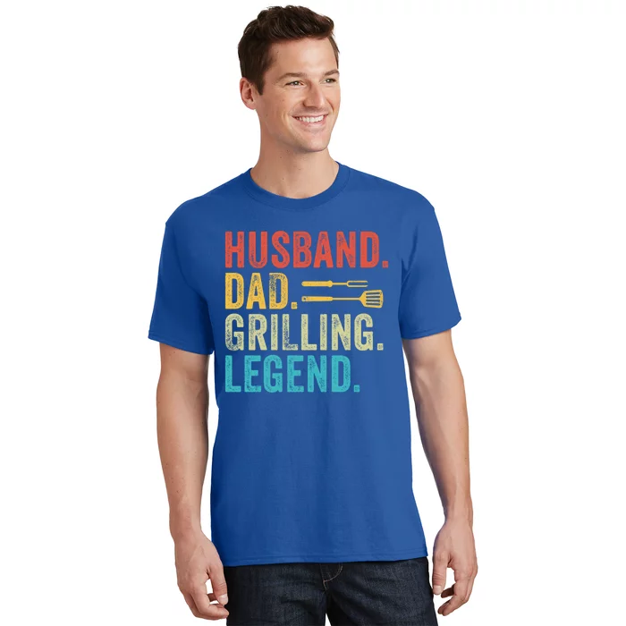 Husband Grill Dad Legend Vintage Grilling Bbq Fathers Day Gift T-Shirt