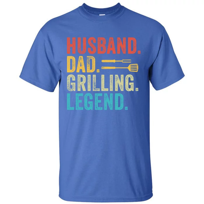 Husband Grill Dad Legend Vintage Grilling Bbq Fathers Day Gift Tall T-Shirt